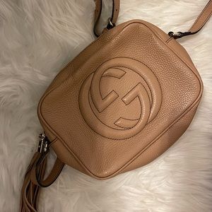 AUTHENTIC GUCCI SOHO LEATHER DISCO BAG- ROSE BEIGE